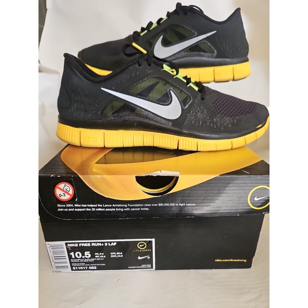 Nike Free Run +3 5.0 LAF Livestrong Lance Armstrong 511017 083 Men Shoes 10.5